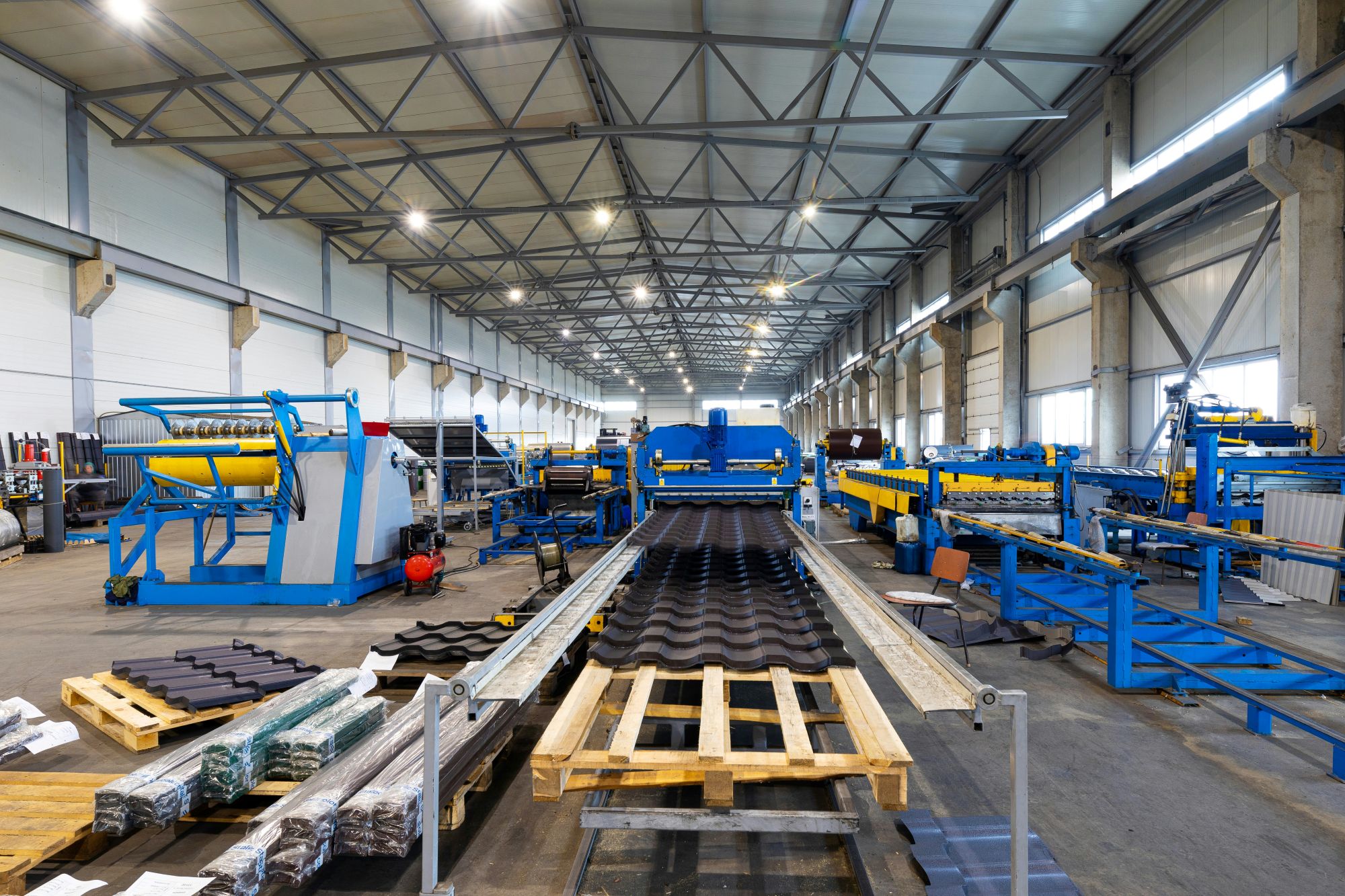 Machines in a steel factory